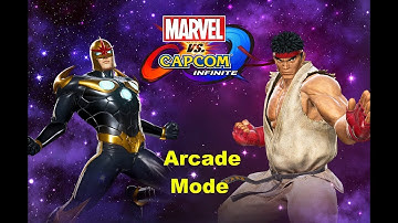 Marvel vs Capcom Infinite Arcade mode with Ryu and Nova