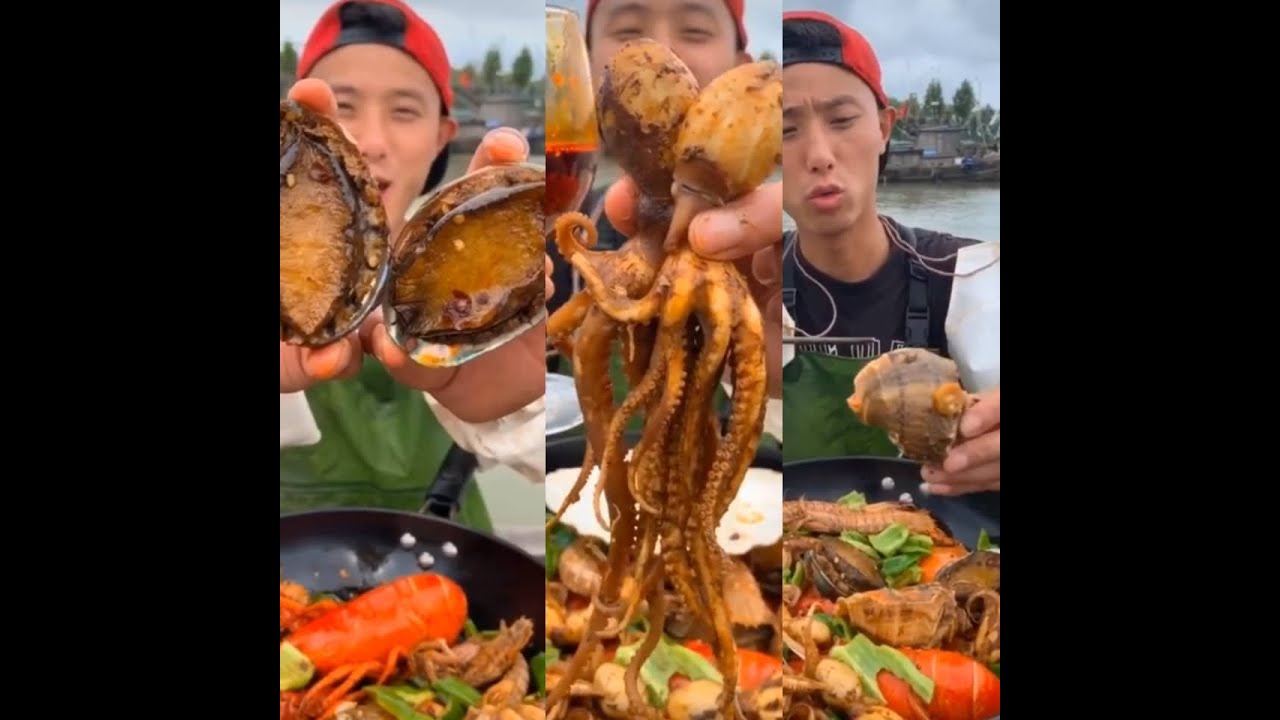 Fisherman eat delicious seafood 🦀🦀🦐 YouTube