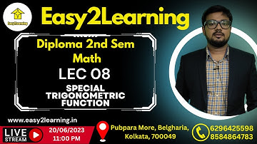 Diploma 2nd Sem Math | Lec 08 Integration Special TRIGONOMETRIC function | By David Sir