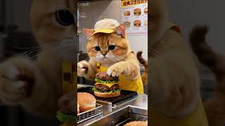 🍔 This Cat-Flipped Burger is 100% Fluffy! | AI Relaxation #Satisfying #Cute #OrangeCat #AIArt