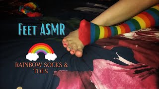 Feet ASMR | Rainbow Stockings & Rainbow Toes