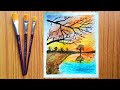 Watercolor sunset painting  step by step for beginners  delight paintings 