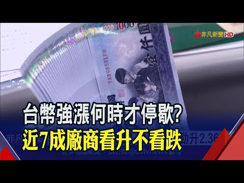 台幣匯率下半年持續走強? 68.9%廠商預估升勢不減│非凡財經新聞│20200730