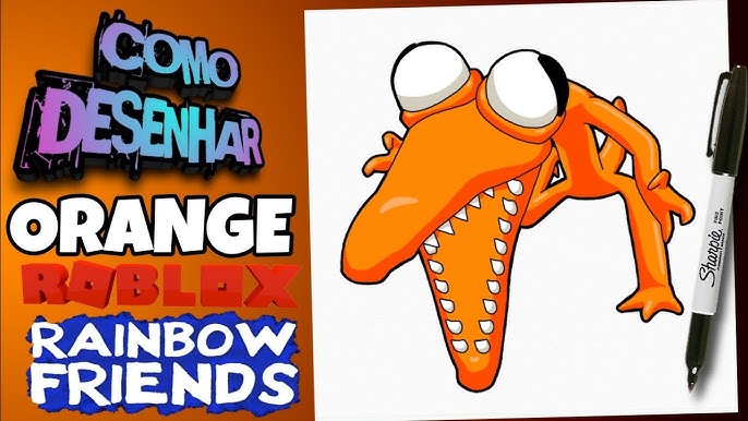 Como DESENHAR o ORANGE do RAINBOW FRIENDS (ROBLOX), Cómo DIBUJAR ORANGE  ROBLOX