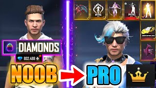 Free Fire new account to *PRO* after exams - look how it became😱🔥