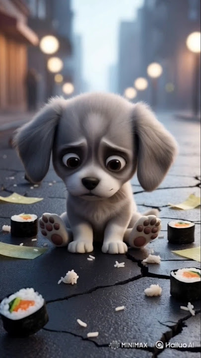 A cute gray dog 🐕#ai #funny #dog #saddong #shorts