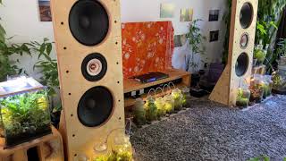 open baffle speakers - Eminence Alpha 15 A and TangBand W8-1808 on 6 Hypex ncore 400