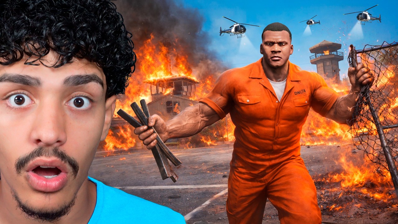 FUGINDO DA PRISÃO COMO HOMEM MEGA FORTE NO GTA 5