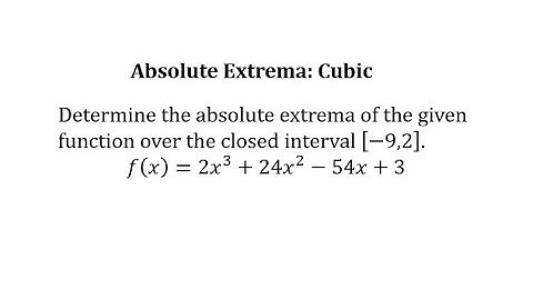 Absolute Extrema on a Close Interval:  Cubic Function