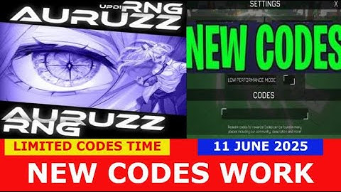 *NEW CODES WORK* [🎰EVENT🎰] Auruzz RNG ROBLOX | LIMITED CODES TIME | JUNE 11, 2025