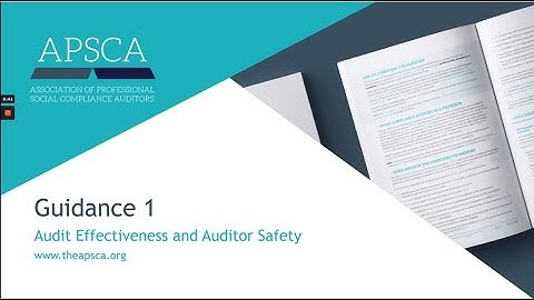 Guidance 1: Auditor Effectiveness and Auditor Safety