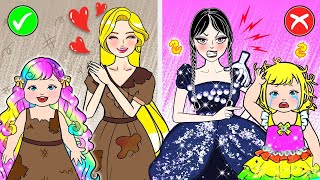 DIY Ideas for Dolls - Rica Wenesday Addams VS Rapunzel pobre Novo cabelo - LOL Surprise DIYs