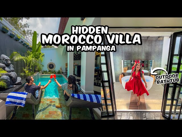 HIDDEN MOROCCO-INSPIRED VILLA with Private Pool and Outdoor Bathtub | Amazing Bungalow in Pampanga class=