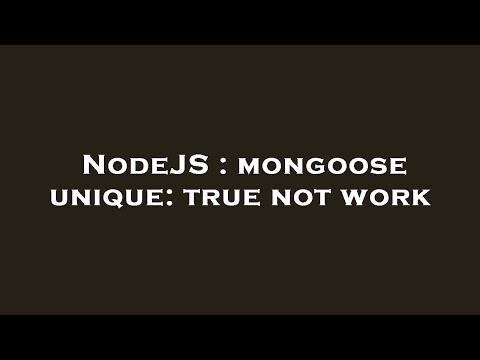 NodeJS : mongoose