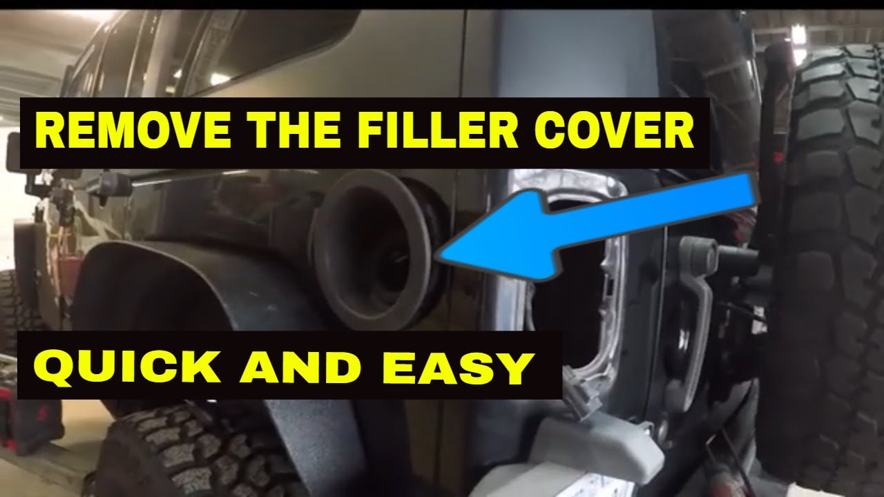 How to remove a jeep filler neck cover - YouTube
