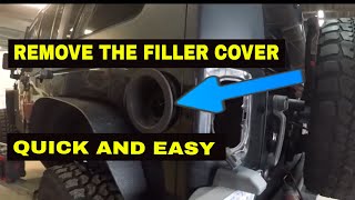 How to remove a jeep filler neck cover - YouTube