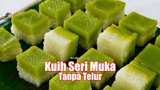 Kuih Seri Muka Pandan Paling Mudah \u0026 SEDAP (Tanpa Telur) | kuih seri muka recipe by malina lina pg