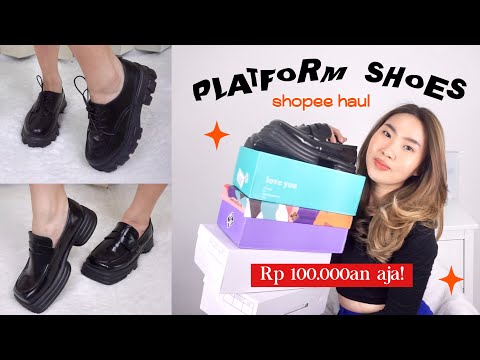 Shopee Haul PLATFORM SHOES / Sepatu DOCMART 100ribuan aja!! KUALITAS KAYA JUTAAN✨