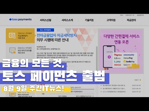   2020년 8월 9일 IT뉴스 클립 금융의 모든 것 토스 페이먼츠 출범 이주의 발전을 소개합니다