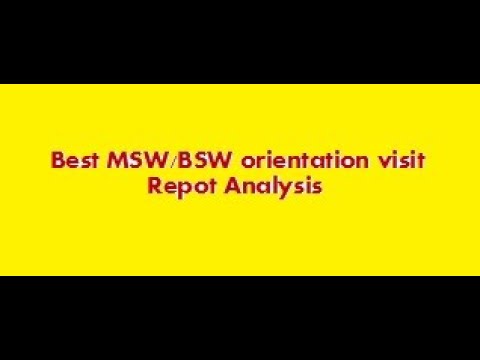 orientation visit report msw