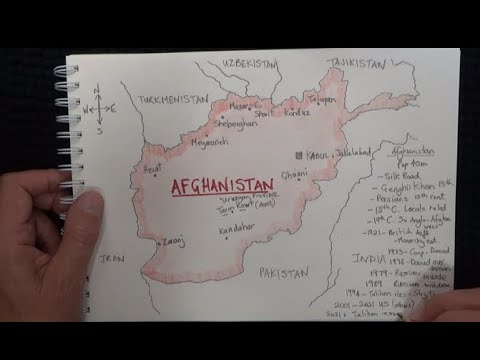 ASMR - Drawing a Map of Afghanistan - Australian Accent - Chewing Gum & Quietly Whispering