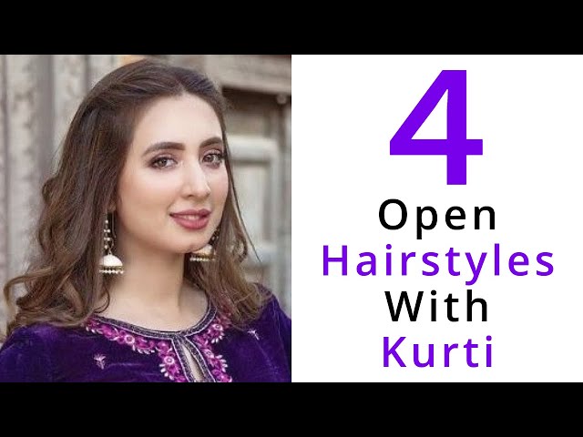 4 Daily Simple Open Hair Hairstyles With Kurti | New Hair Style Girl Easy -  YouTube