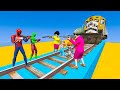 Scary Teacher 3d - Spiderman vs Miss&#39;T &amp; Yellow and Pink Miss&#39;T ( Nick Rescue 2 )  - Game Animation