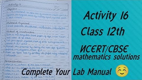 Maths Lab Activity 16 Class 12// Maths Lab Practical Class 12//Activity Solution// CBSE board #file