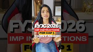 FYJC 2026 Important Instructions for CAP 1 Round