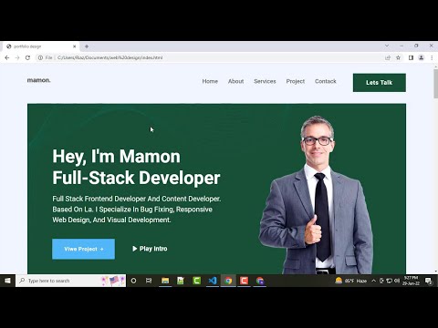 Complete Responsive Personal Portfolio Website using HTML CSS & JavaScript