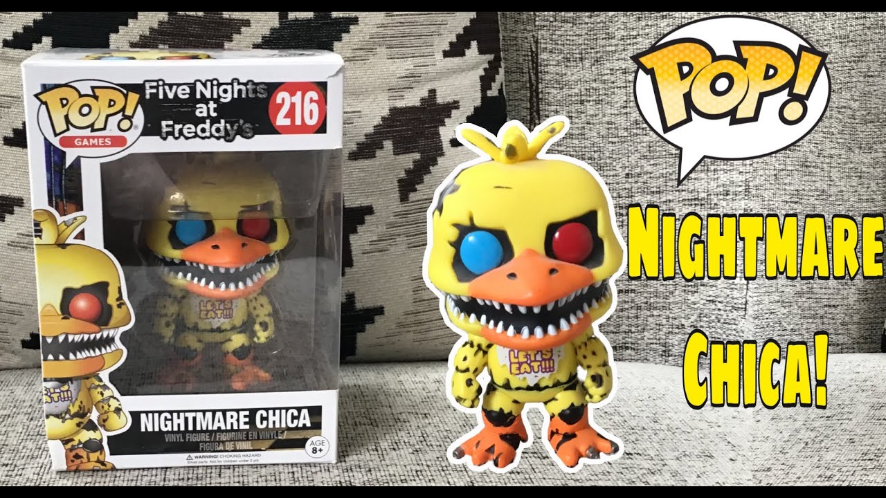 Funko POP Games Five Nights at Freddy's Nightmare Chica Action Figure :  Funko Pop! Games: : Toys