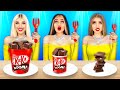 Hot & Cold Snacks VS GEOMETRIC SHAPES Food Challenge || Best Food Battle 24 Hours by RATATA COOL