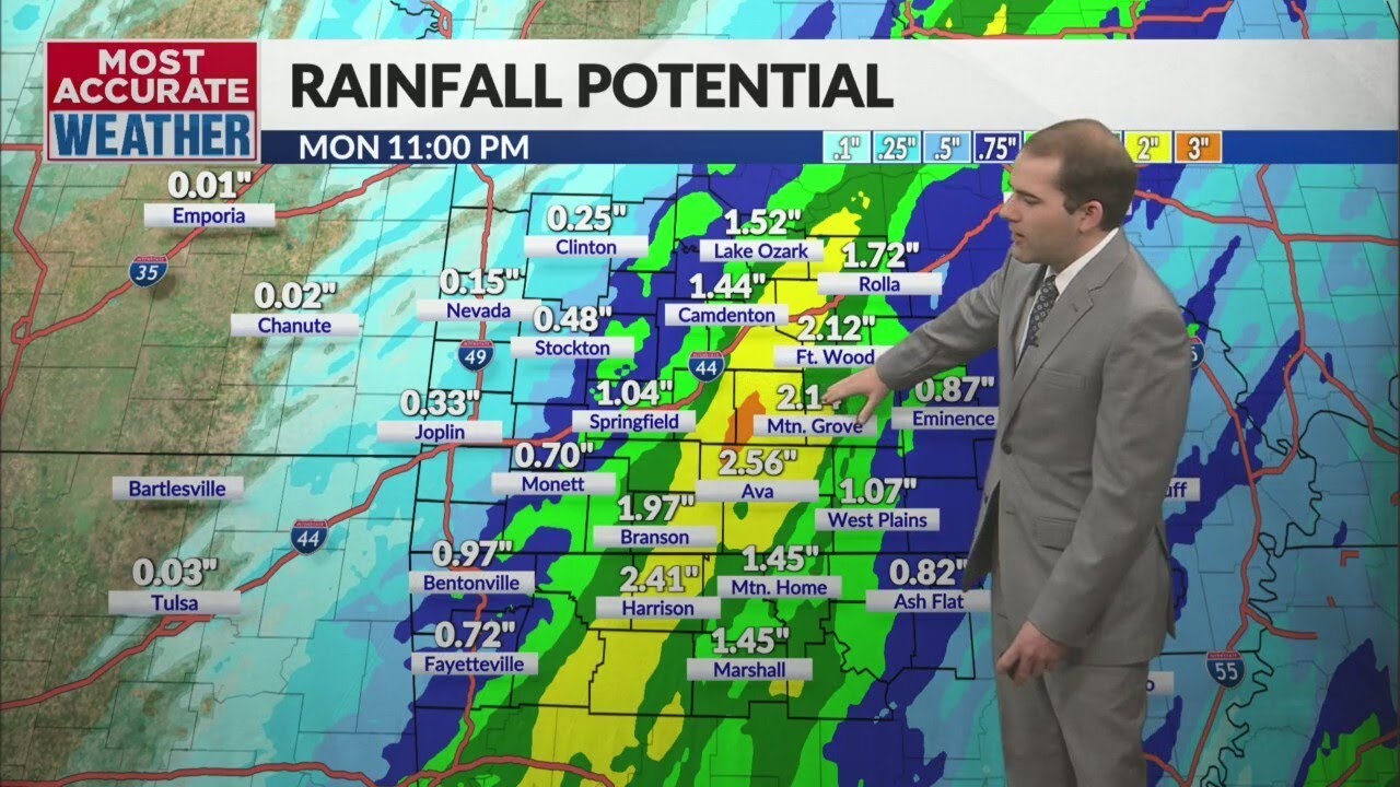 Soggy and chilly start to the week, see when it it will change - YouTube