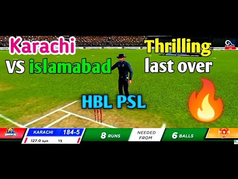 Thrilling last over in hbl PSL history||Karachi Vs islamabad||Full ...