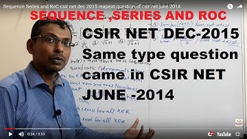 CSIR NET DEC-2015 Maths solution |  Problem of Sequence & Series | Power series | Problem of ROC