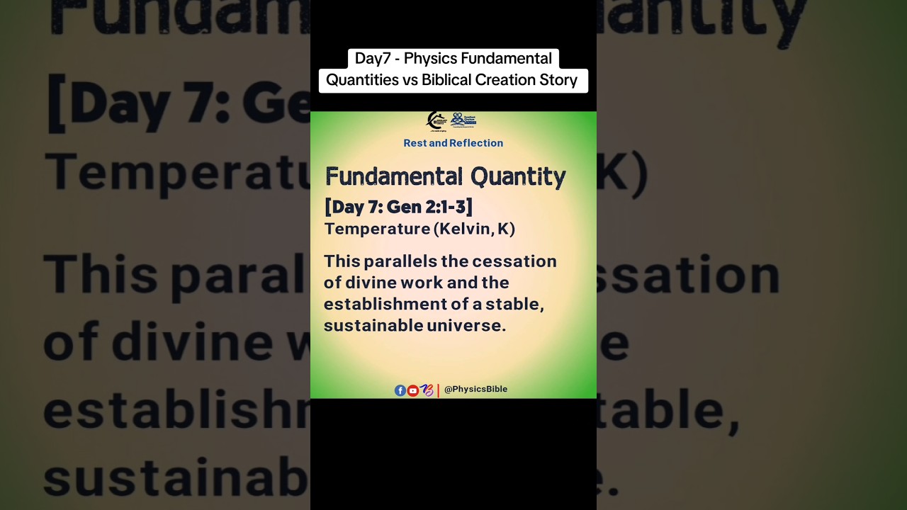 Day7: Physics Fundamental Quantities vs Biblical Creation Story 