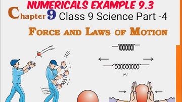 Class 9 th ll Chapter 9 Force laws of motion ll Numerical example 9.3