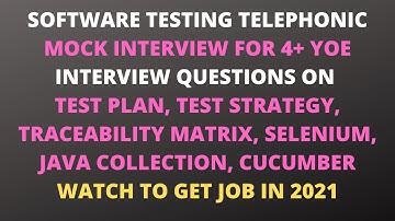 Automation Testing Mock Interview| Test Plan, Selenium Framework, Advance JAVA Collections| 4+ YOE