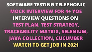 Automation Testing Mock Interview| Test Plan, Selenium Framework, Advance JAVA Collections| 4+ YOE