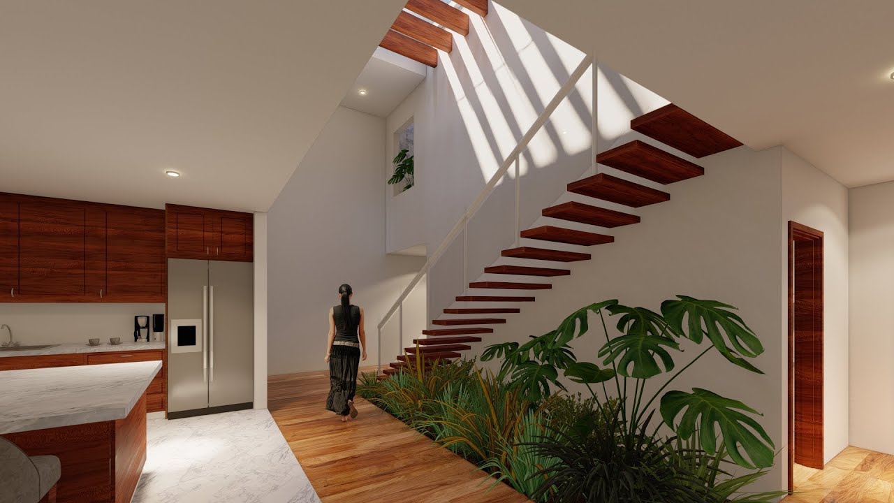 CASA con ESCALERA VOLADA! 9x30 | AMPLITUD Y ELEGANCIA que SORPRENDE!