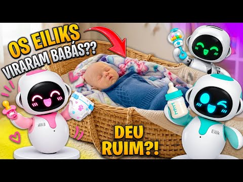 Os robôs EILIKS viraram babás por um dia do Bebê Reborn de Silicone Sólido 😱🔥 *deu tudo errado
