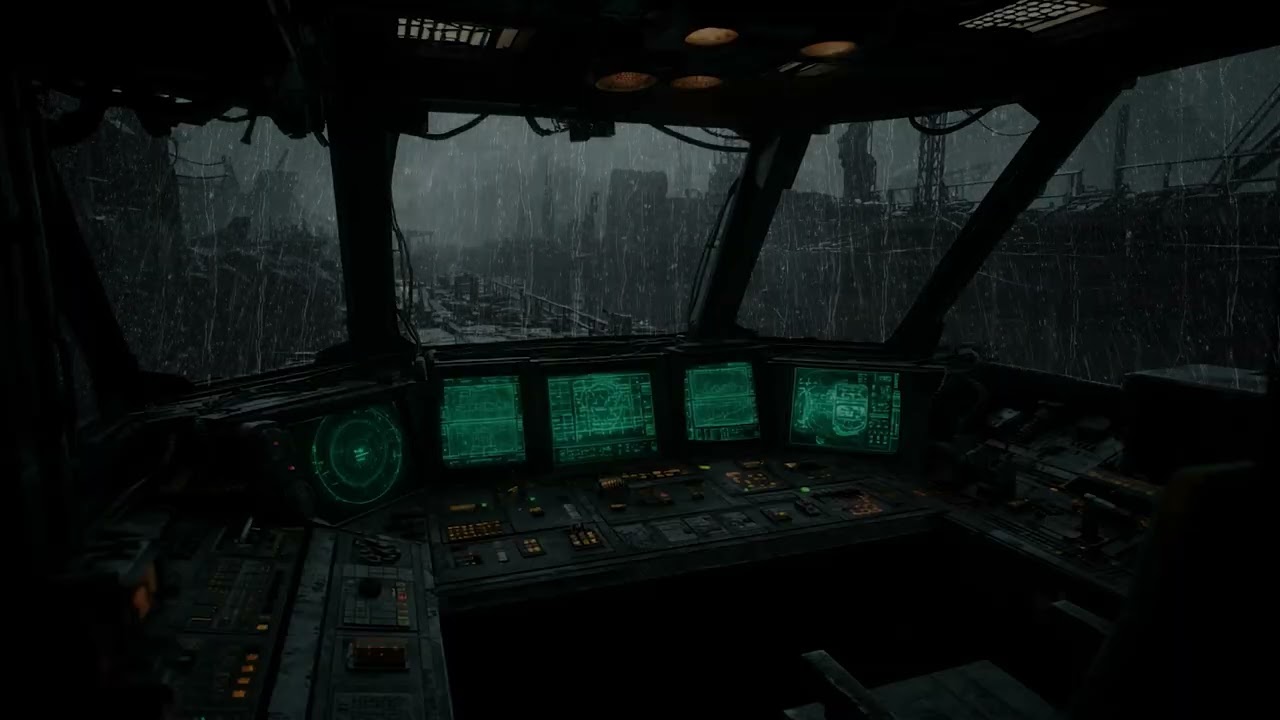 Spaceship Rainstorm Ambience – Relaxing Thunder & Rain Sounds in Alien Jungle for Deep Sleep