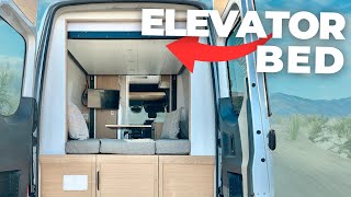 The PERFECT Van with an Elevator Bed | VAN TOUR by Sara & Alex James  28,353 views 5 months ago 9 minutes, 48 seconds