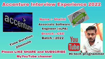Accenture interview Experience 2022 | Shalini 2022 Selected|Interview Questions & Answers|#Accenture