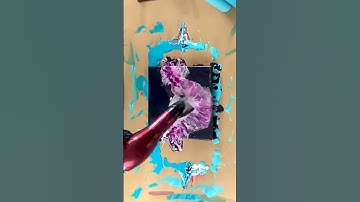 Amazing acrylic pouring technique tutorial for beginners on canvas / fluid art#acrylicpaint