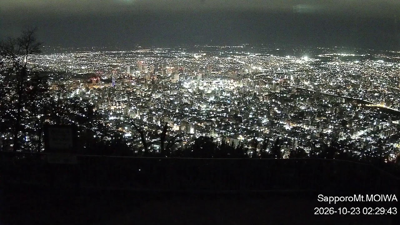 Mt. Moiwa Summit Night View – Sapporo Skyline Live Camera — Sapporo, Hokkaido live camera thumbnail