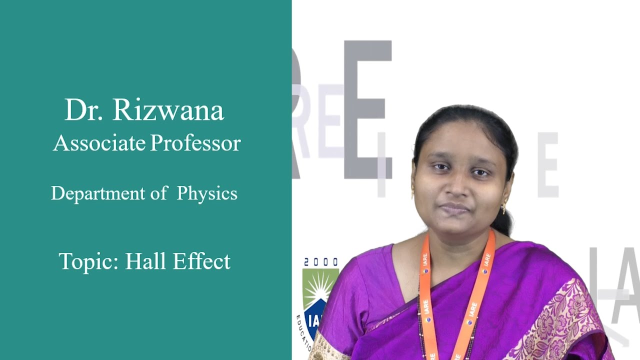 Hall Effect by Dr. Rizwana - YouTube