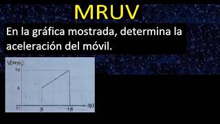 MRUV: En la gráfica mostrada, determina la aceleración del móvil. | ejemplo 6