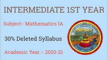 AP Intermediate 1st Year Mathematics IA 30% Deleted Syllabus Information In This Video | TTW