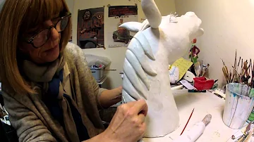 Nadine Debien at work in her studio